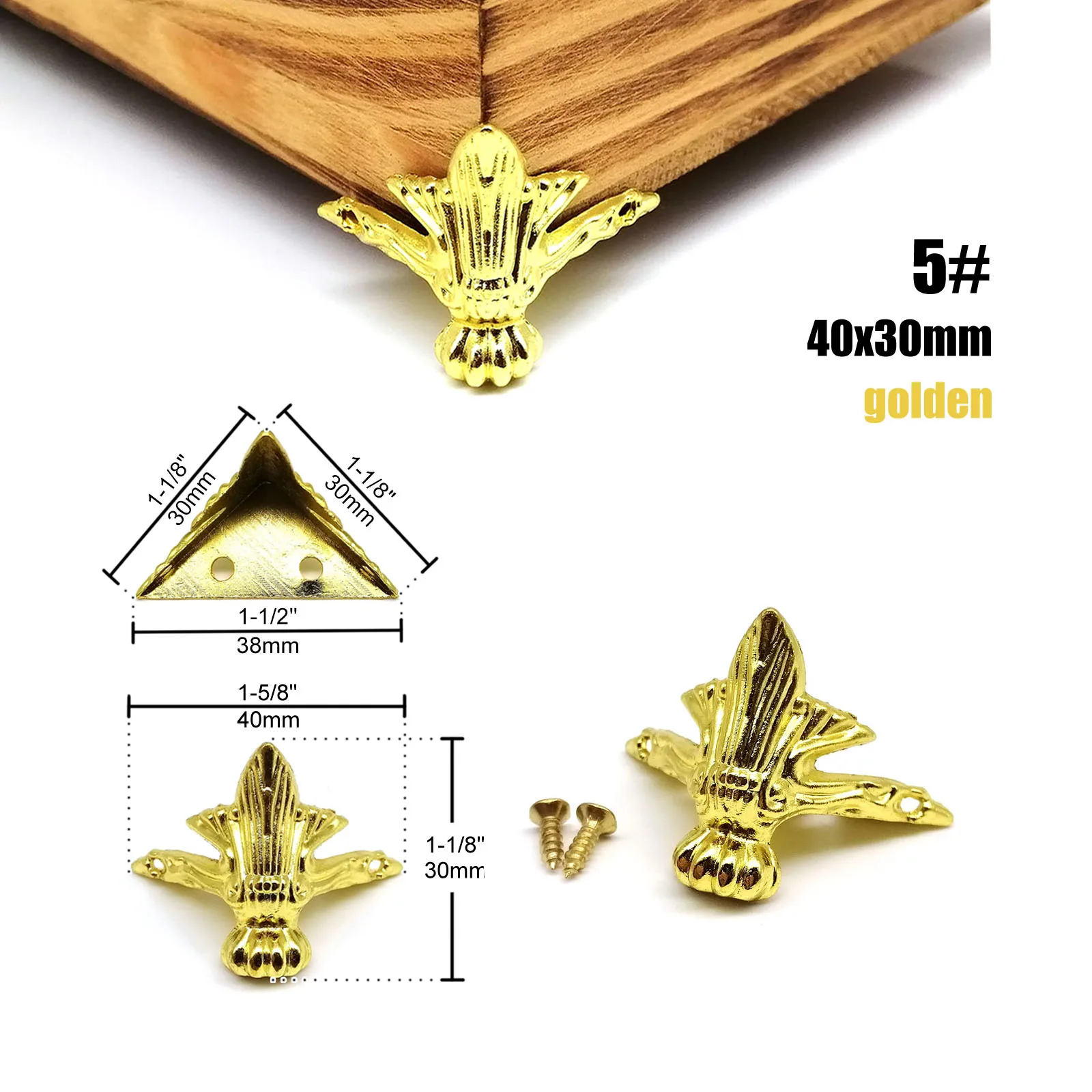 4 Pcs Angolo Di Metallo Staffa D'angolo Protezione Angolare Per Piedini - Foto 12