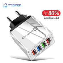 AC DC 범용 전원 공급 어댑터, 5 V 3A 4 포트 USB 충전기, 휴대폰 AC/DC USB 5 V 전원 어댑터, 220V-5 V EU 플러그
