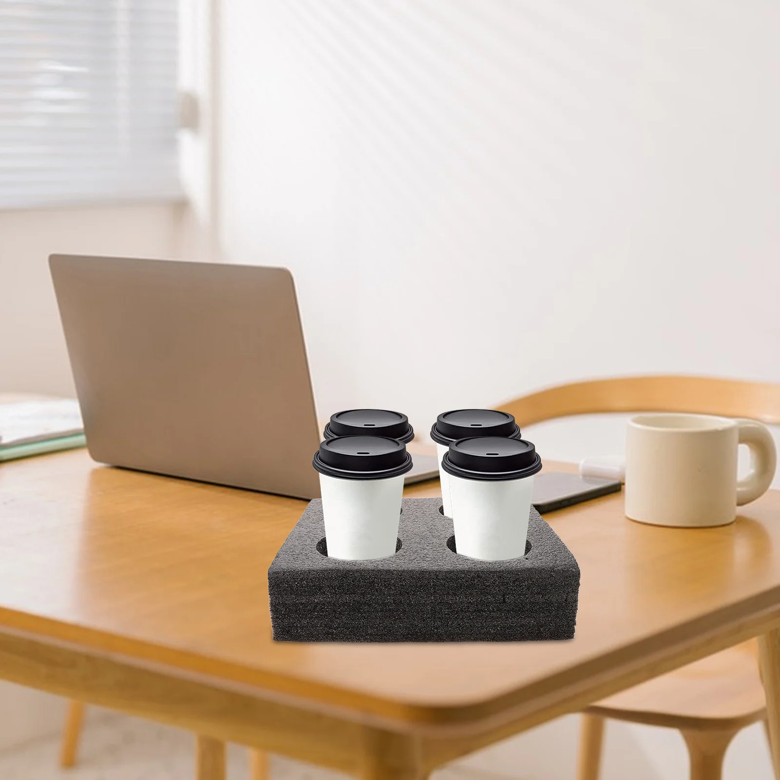 Four Hole Tea Holder Cup Carrier Takeout Packing Supply Drink Bottle Carrier Cup Trays Slots Tray Stand Beverage
