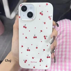 Clmj Korean Cherry Silicone Phone Case - Stylish & Durable Cover - 13 Pro Max (Cherry)