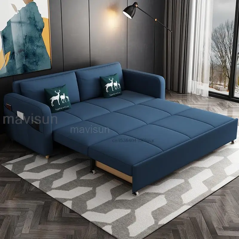 Sofa Bed Foldable Storage 1.2m 1.5m Latex Sitting Lying Multifunctional Double Living Room Small Family Sofa Dual Purpose