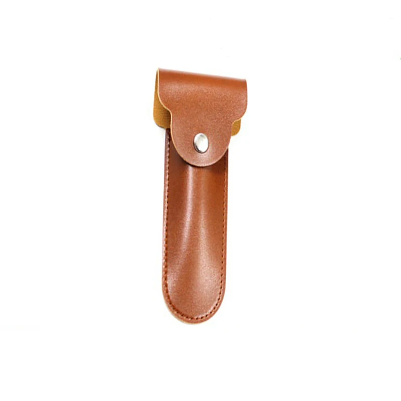 Manual Double Edge Safety Razor Protective Cover PU Leather Razor Case Travel  Portable Razor Holder Case 3