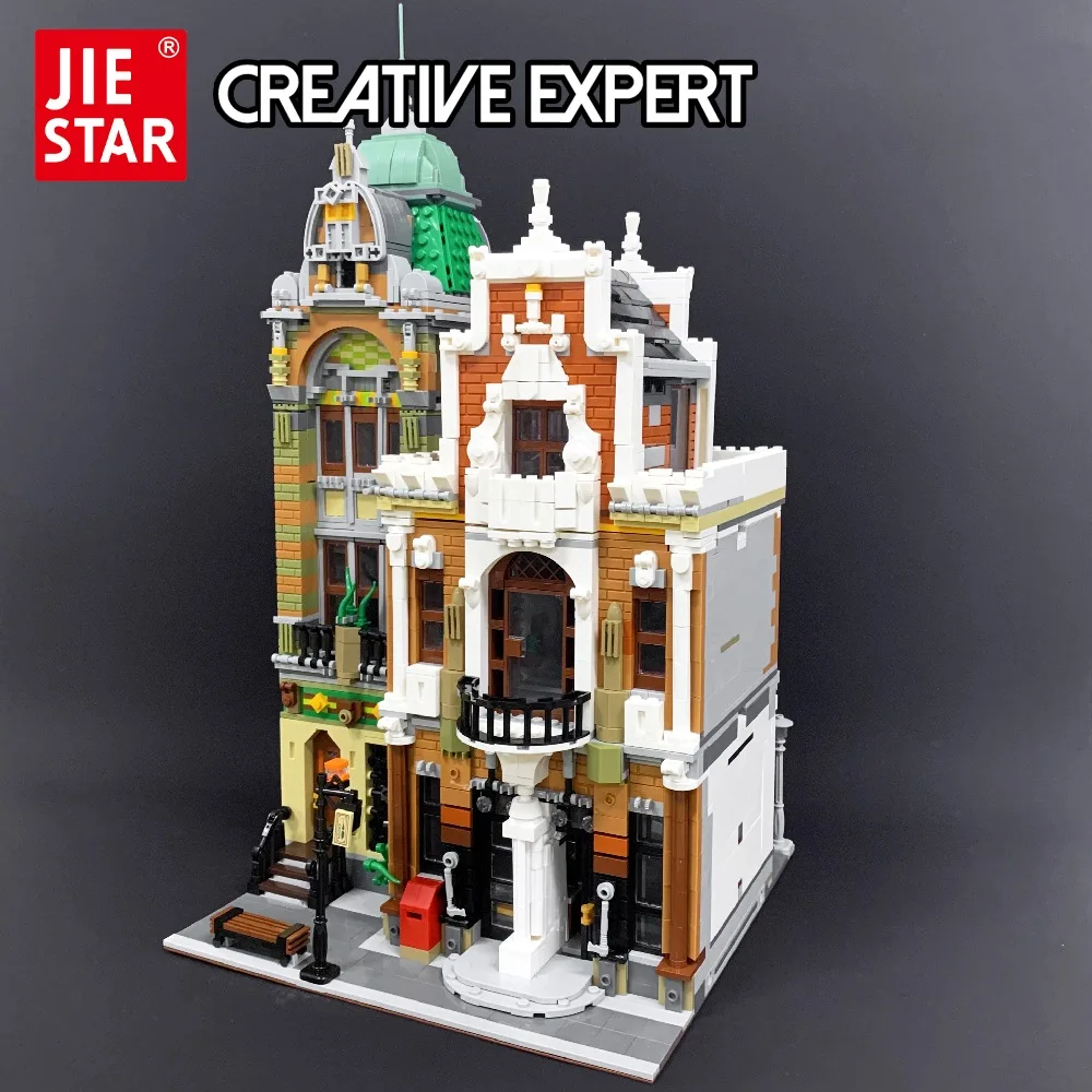 

JIESTAR Creative Expert Street View Post Office 89126 4133Pcs Moc Brick Modular House Building Block Model Toys European town