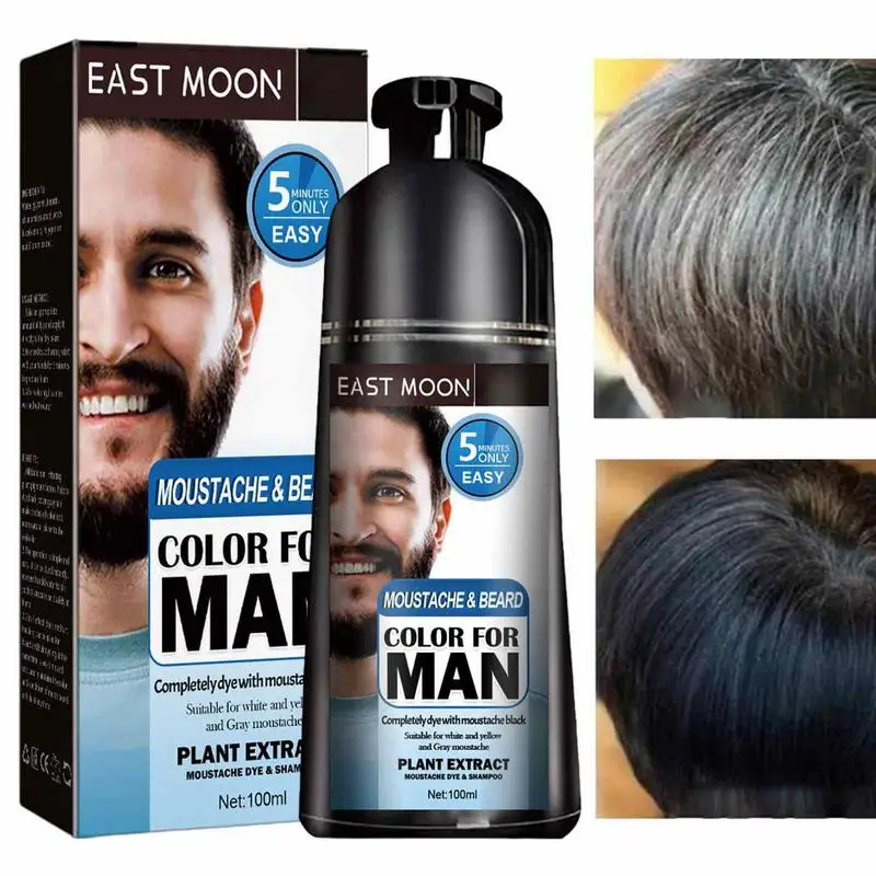 

Mens Hair Dye Shampoo 3.53oz Hair Dye Black Shampoo Gradual Gray Darkening Beard Wash Shampoo For Reducing White Beard Color