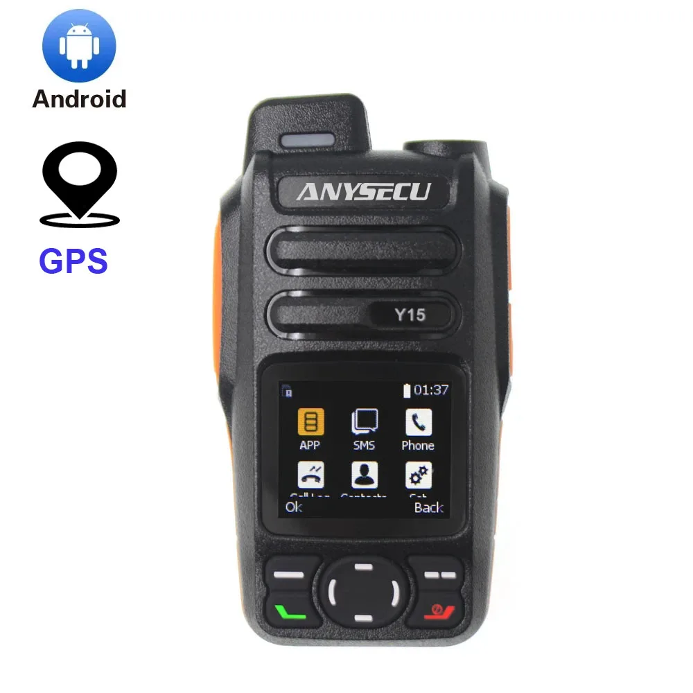 ANYSECU Y15 Android 5.1 4G Network Radio LTE/WCDMA/GSM POC Walkie Talkie Compatible with Zello or Real-ptt