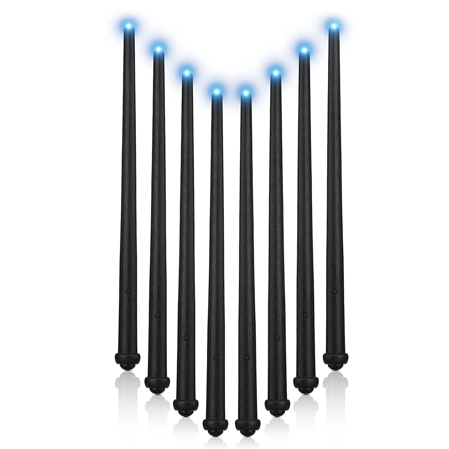 

8 Pieces Light Up Wand Magic Light and Sound Toy Wizard Wands, Illuminating Wand, Party Costume Accessory (Black)