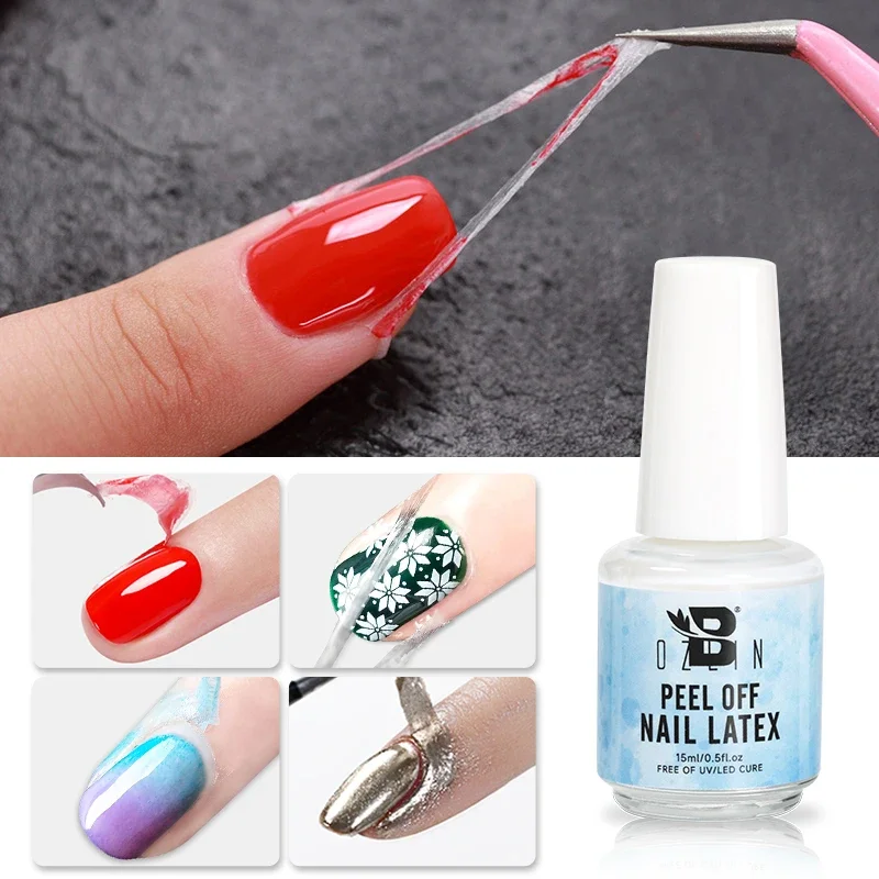 

BOZLIN 15ML Peel Off Latex Nail Polish Liquid Protect Anti-spill Fast Dry Odor-free Nail Edge Skin Care Protector For Nail Art