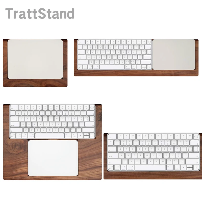 Bandeja de Madeira Sólida de Noz Descanso de Palma para Teclado Mágico Apple Touch id Suporte Magic Trackpad Suporte de Pulso em 1