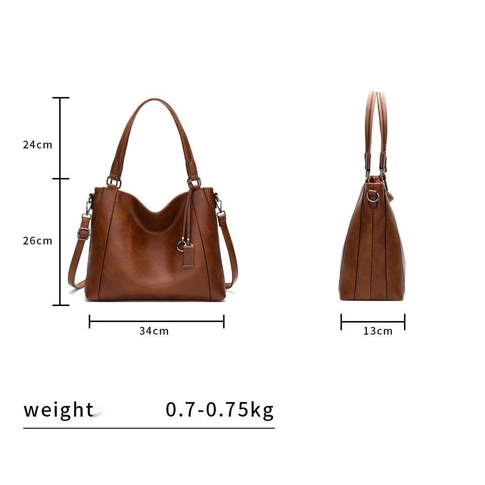 Women's Hobo Bag Set Large Capacity Soft Leather Shoulder Bag_voghion.com