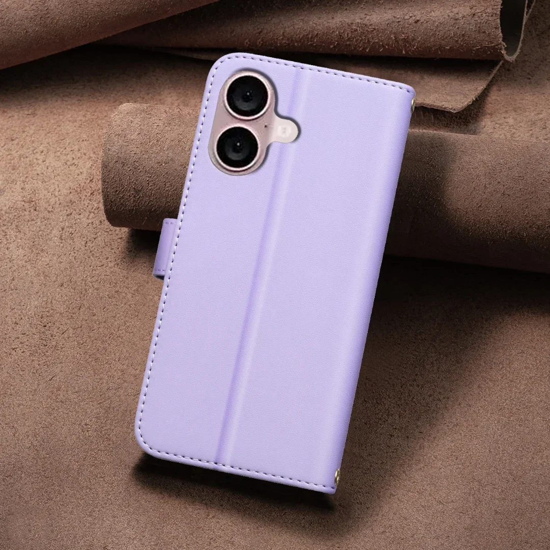 Luxusní peněženka s magnetickým překlápěcím koženým pouzdrem na zápěstí pro iPhone 16 Pro Max 15 14 Plus 13 Skládací sloty pro karty Nárazuvzdorný kryt_voghion.com