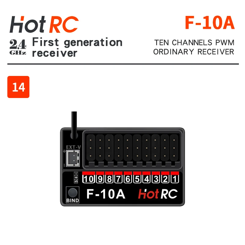 HotRC F-10A F-10AT 10CH 10 채널 PWM 수신기 CT-10B HT-10A 송신기 원격 제어 자동차 보트 선박 비행기 탱크 모델