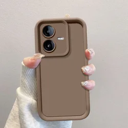 Shockproof Matte Back Cover with Skin Feel for Vivo Y22s (Tyjt brown)