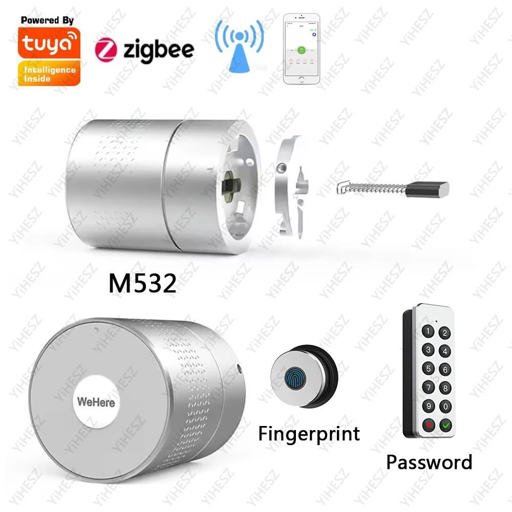 M532 Tuya Wehere App Smart Door Lock Stronger Motor TUYA Zigbee Smart Lock Fingerprint Electronic Use Original Cylinder