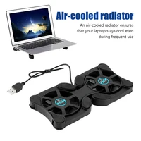 Base plegable para ordenador portátil, radiador de ventilador Dual USB, almohadilla de refrigeración silenciosa para 14 pulgadas, accesorios universales para Notebook, soporte para portátil