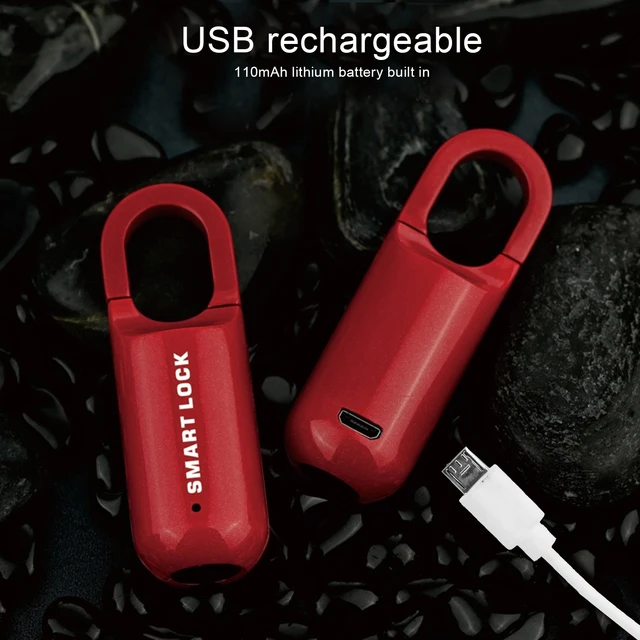 Fingerprint Drawer Lock Fingerprint Lock AntiTheft Security USB Rechargeable Thumbprint Padlock for Luggage Case Thumbprint Lock 2