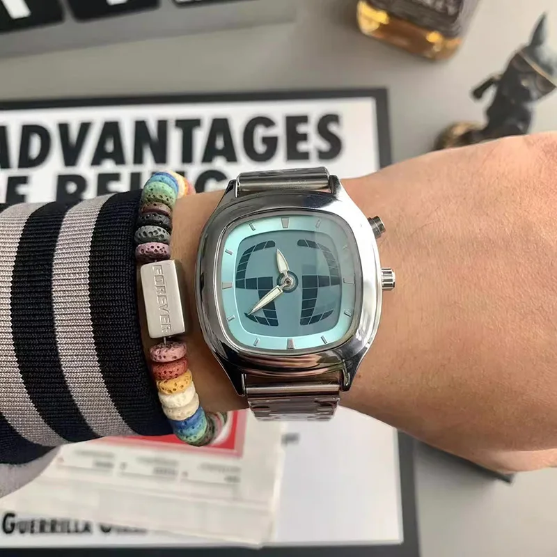 RILKEY 青い文字盤 腕時計 リメイク customwatch y2k riki ウォッチ 青色文字盤 腕時計 渡辺力 デザイン - メルカリ