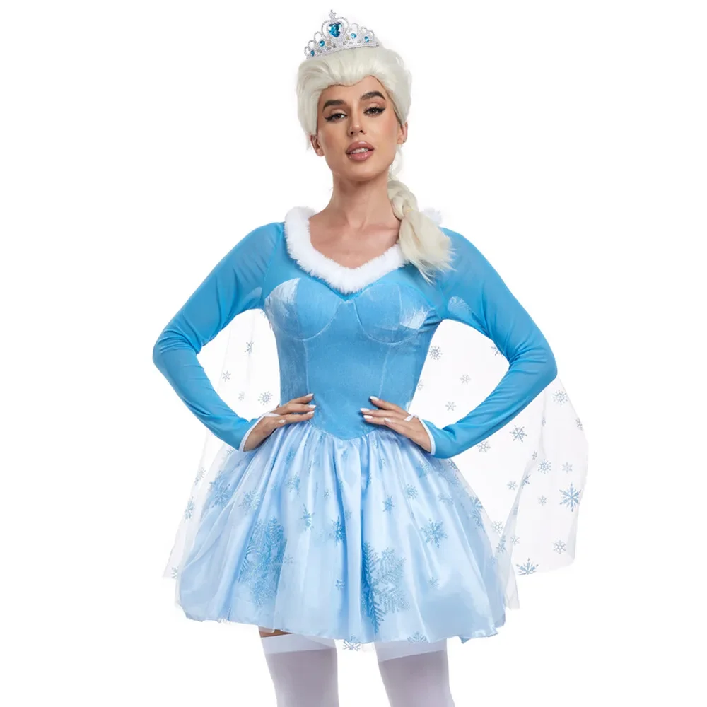 

Anime Frozen Elsa Cosplay Costume Dress for Women Halloween Carnival Party Costumes