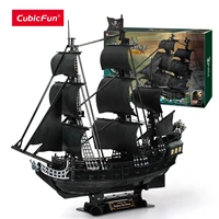 CubicFun 3D Puzzles Large Pirate Ship 26.6" Difficult Watercraft Model Queen Anne's Sailboat Building Kits Toys for Adults Kids 1