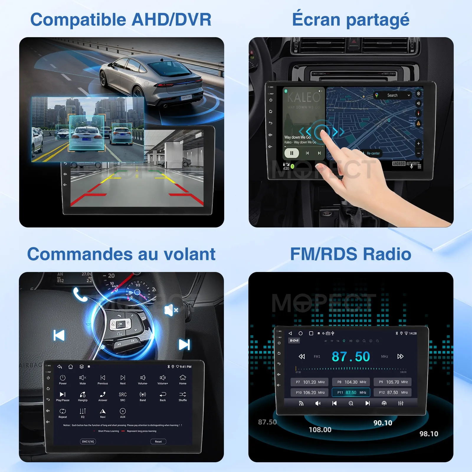 Radio estéreo para coche de 9 pulgadas con pantalla táctil IPS de 4+64G para VW Polo 6R 6C V 2009-2017 AM/FM Android 15 CarPlay, unidad principal con GPS, navegador, Bluetooth y FM 5