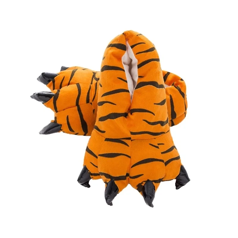Tiger Slippers Cartoon Animal Paw Slippers Winter Funny Cow Claw