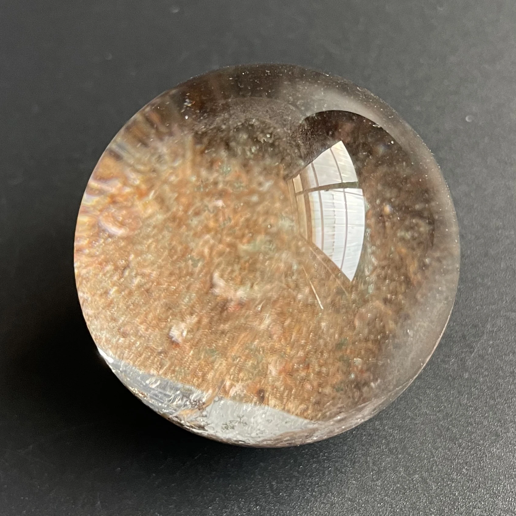 

107 г натуральный камень зеленая фантомная Сфера полированный кварцевый шар рейки исцеляющий подарок хрустальный шар Декор для комнаты Z1419