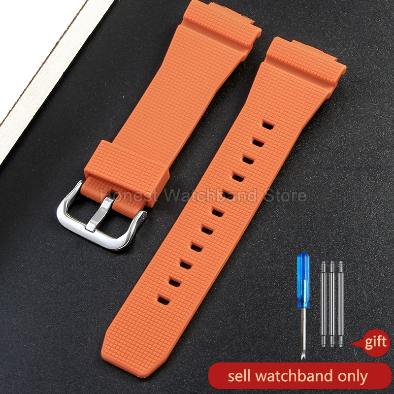Transparent Gray Red Orange Resin Watch Strap for Outdoor Activities - 16mm