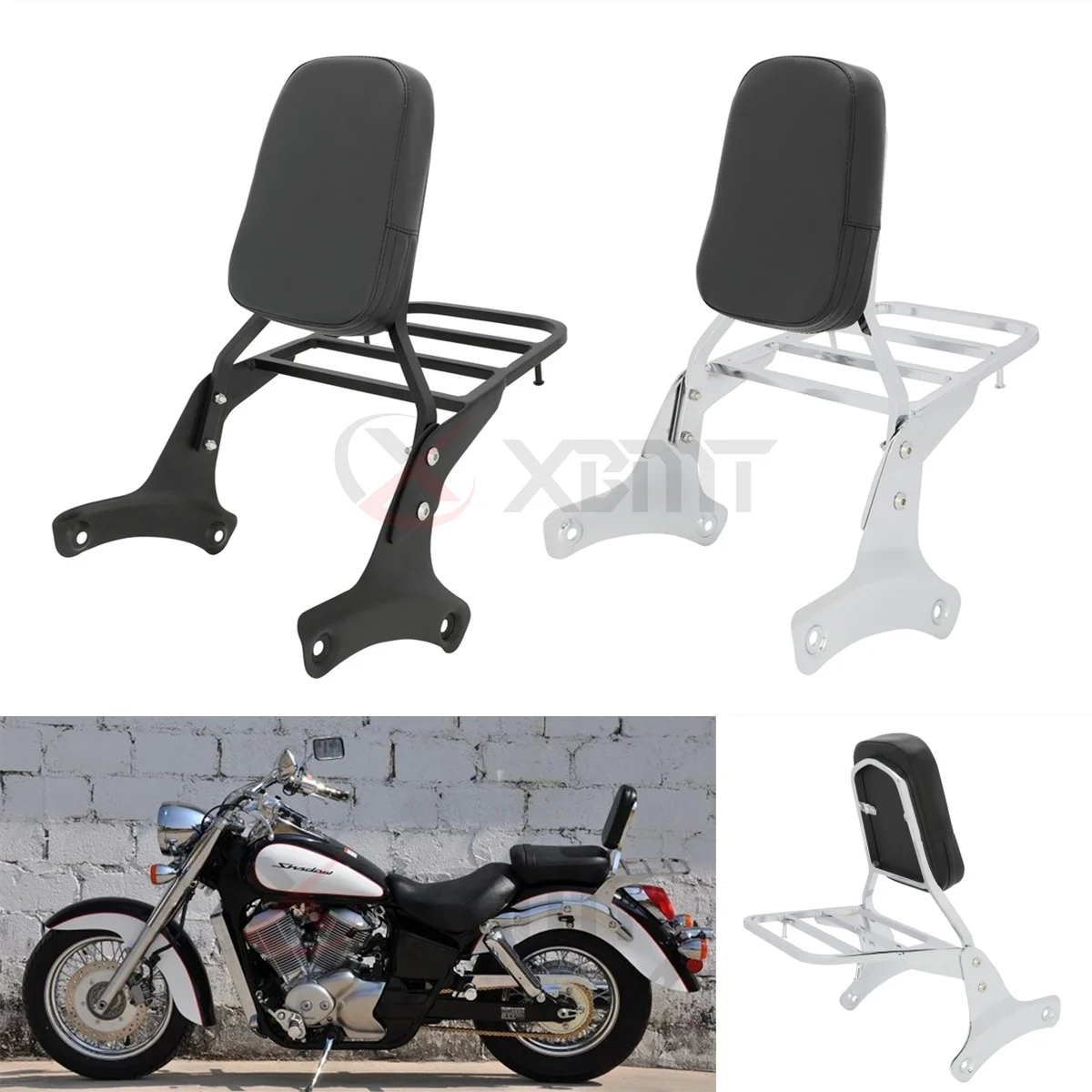 Motorcycle Backrest Sissy Bar Luggage Rack For Honda Shadow 400 Ace