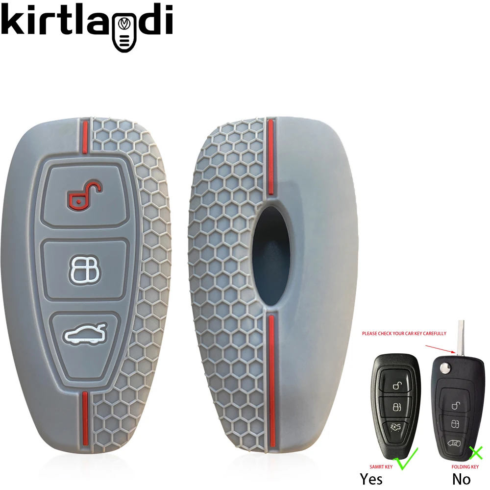 Silicone Car Key Case Shell for Ford Kuga Focus Mk3 Mk4 Mondeo Fiesta Titanium Ecosport Transit MK8 key Cover Remote Accessories key case key case cover car key shell remote control case cover