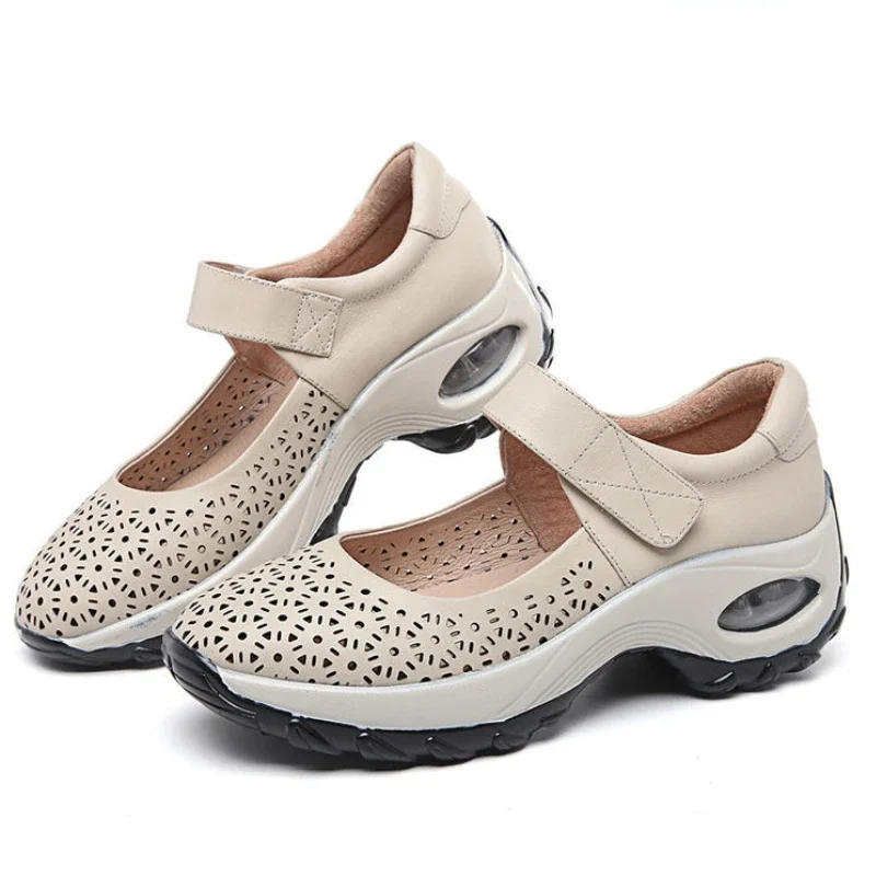 Hot Selling Autumn New Style Women's Outdoor Sneakers Comfortable Breathable Hollow Casual Shoes Sports Mesh  Womans White Shoes