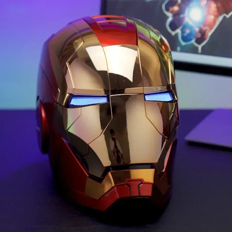 thumbnail image 1 of Casco de Iron Man 1/1 MK5 con control de voz eléctrico, casco de cosplay con ojos LED, modelo de máscara de metal para niños y adultos, regalo de Navidad, juguetes, 1 of 5