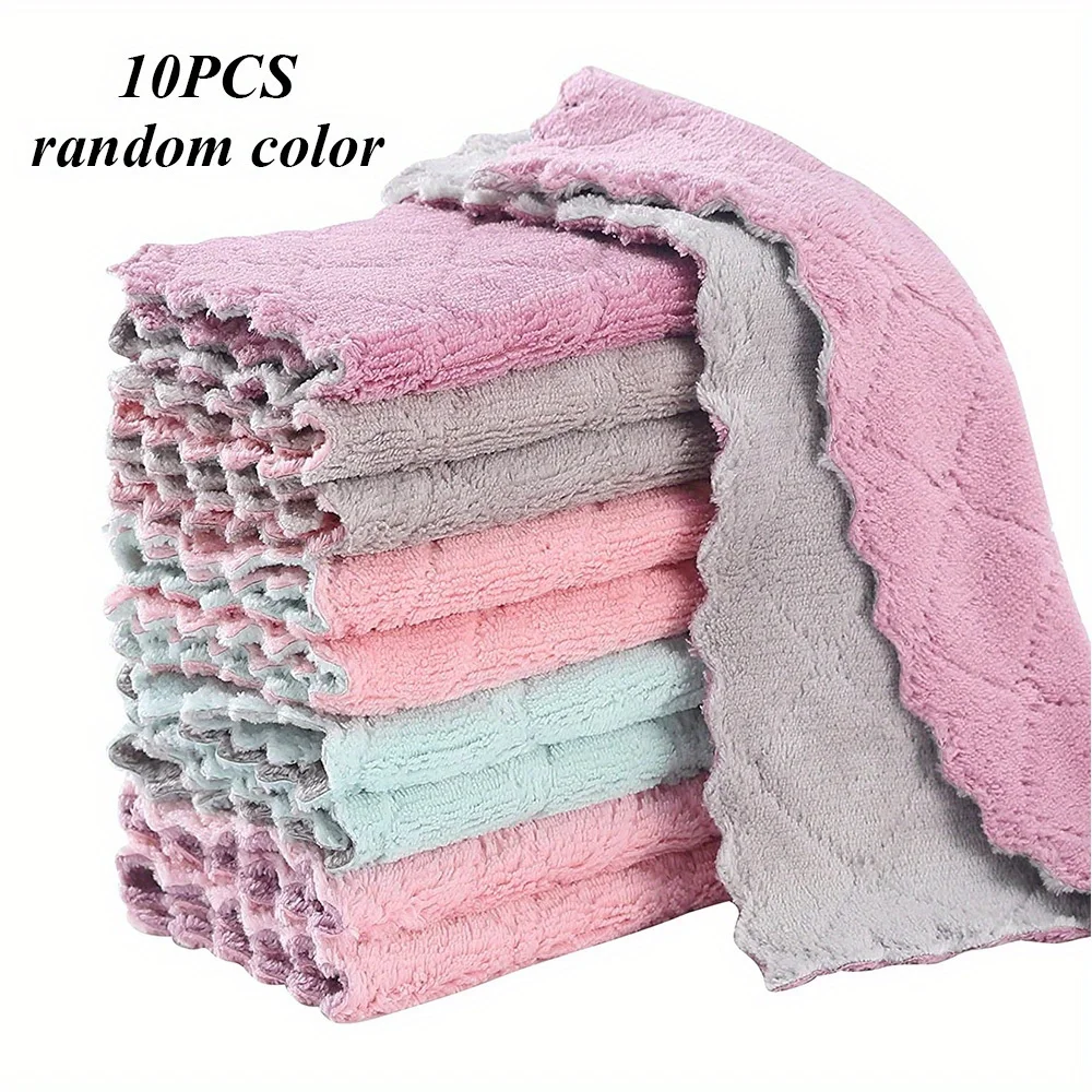 10pcs Kitchen Towels And Dishcloths Rag, 9.4in*5.5in Small Dish Washing Towels, Color Assorted Varieties 3