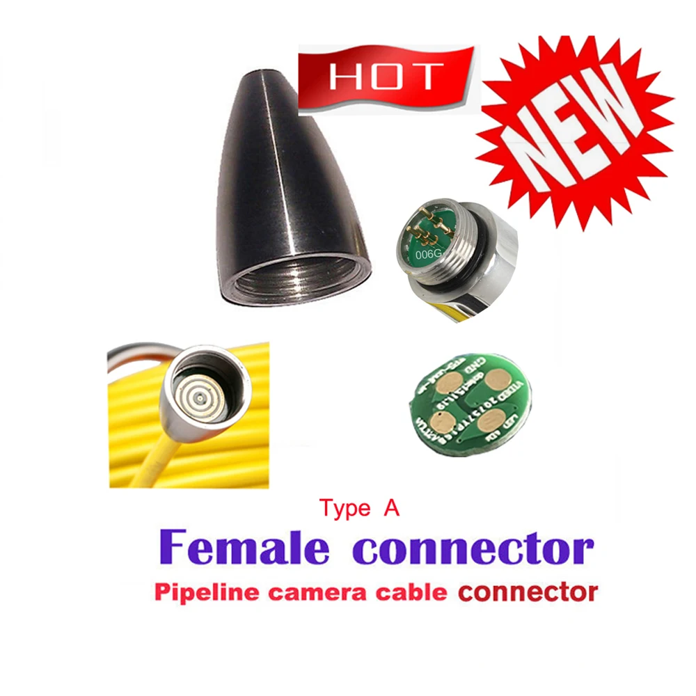 Pipe Inspection Camera Cable Repair Kit Connector Pipe Camera Head Cable Replacement Spare Part 3