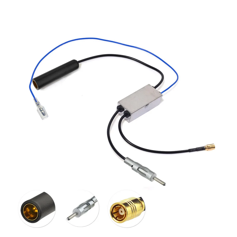 

Superbat Car Radio Aerial Converter Splitter Amplifier DAB DAB+FM AM for Aftermarket Pionner JVC Digital Radio Antenna BMW Audi