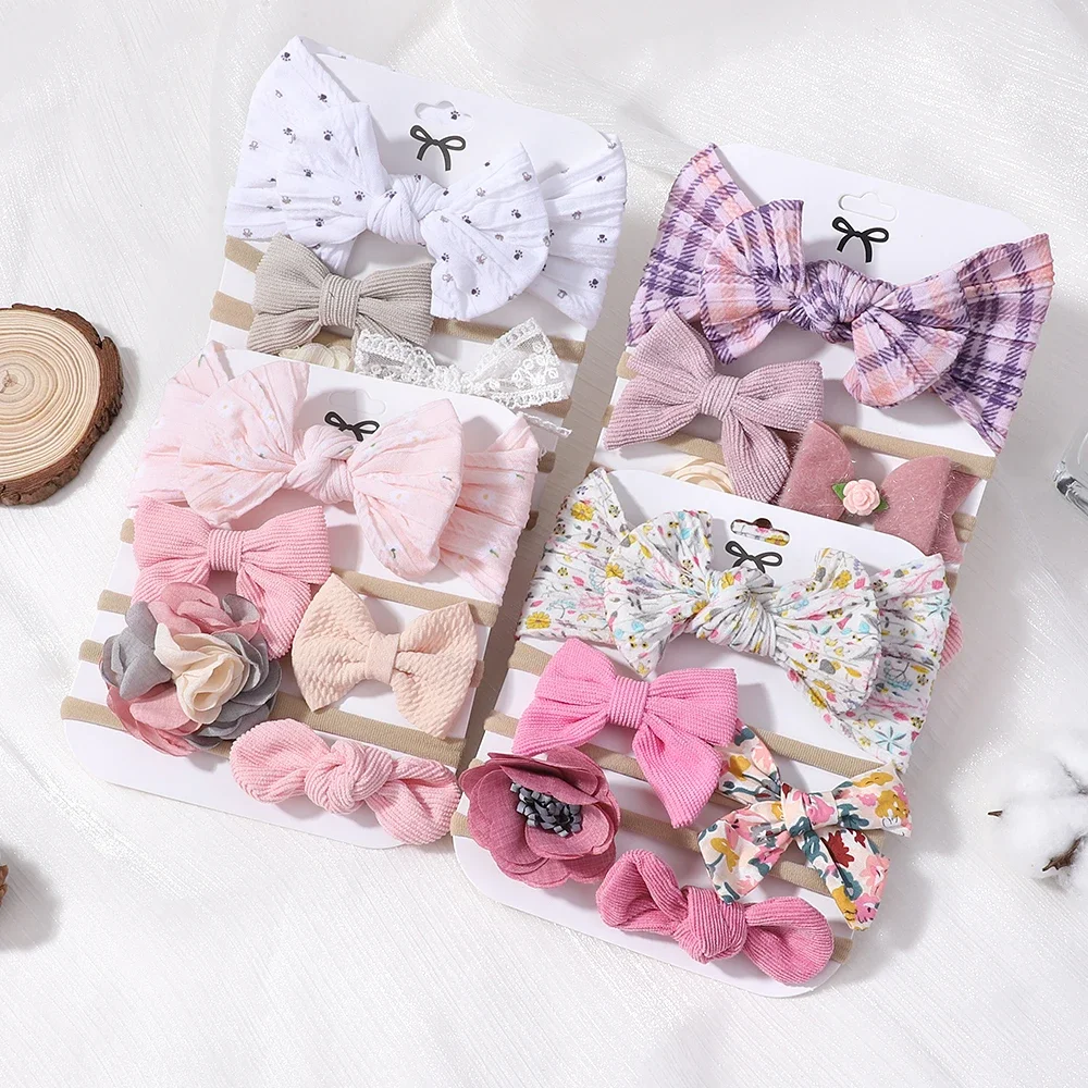 5Pcs/Set Printed Headband Baby Hair Accessories Set for Toddlers Elastic Soft Boutique