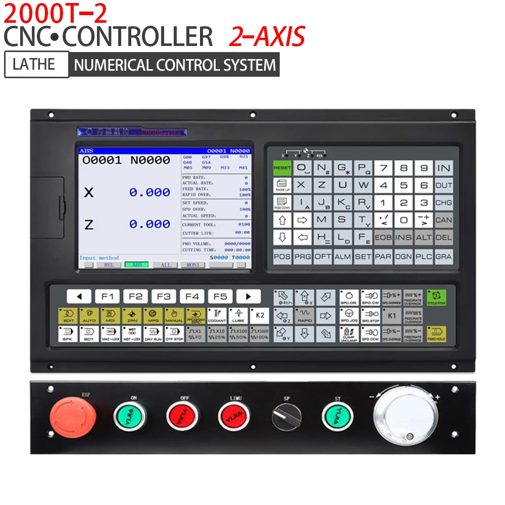 

High Quality Lathe PLC Control System Kit Supports Electric Tools Holder CNC Controller 2 Axis Similar To GSK Control Panel