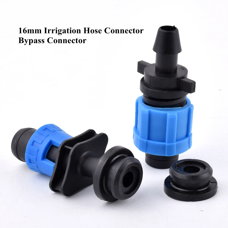 

16mm Quick Bypass Joint With Washer Garden Water Pipe Connector Irrigation Hose Connector Labyrinth Belt Drip Irrigation Belt