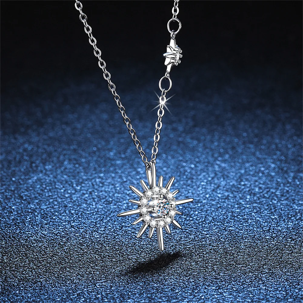 COSYA 0.1CT Moissanite Pendant Necklace For Women Hexagram 925 Sterling Silver Moissanite Diamond Necklaces Fine Jewelry Gift