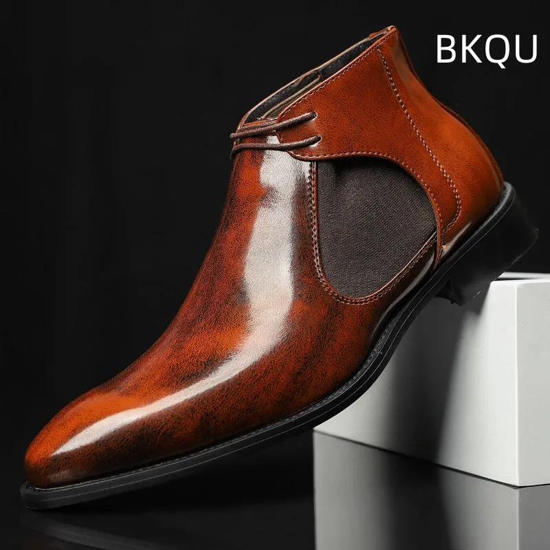 Men Chelsea Boots Large Size Non-slip Platform