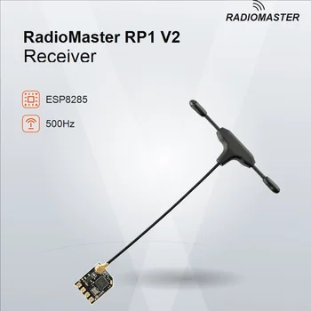 Ricevitore Nano RadioMaster RP1 V2 ELRS 2.4GHz CRSF 500Hz con Antenna UFL T da 65mm per TX16S TX12 Boxer Zorro FPV Drone RC RX Kit