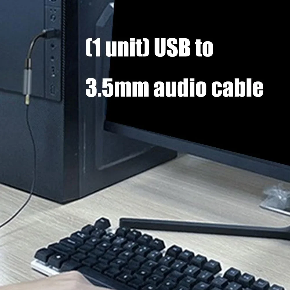 Enhanced Audio USB to 3.5mm Jack Adapter for Headsets and Microphones