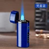 2024 Touch Sensing Metal Outdoor Windproof Electric USB Lighter Turbo Three Torch Blue Flame Jet Cigar Tool Gas Lighter Men2024 3