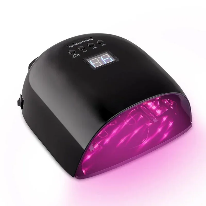 

86W Matte Black Rechargeable Nail Lamp Wireless Gel Polish Dryer LED Light for Nails Cordless Nail UV LED Lamp