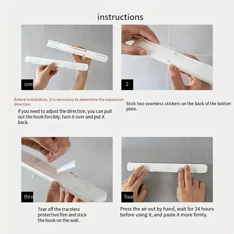 Wall-Mounted Storage Hook wall mount hooks No Drill Telescopic for Bathroom Kitchen Organization of Home Accessories