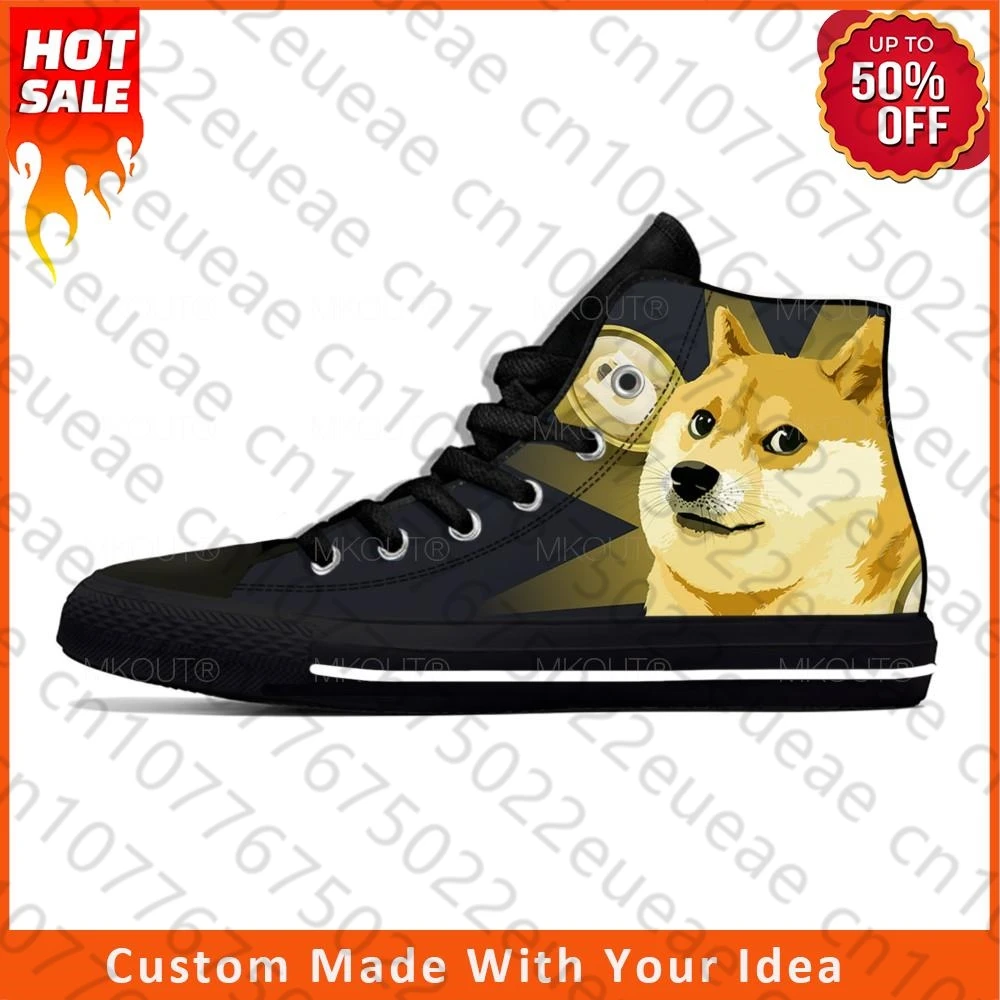 

Кроссовки Dogecoin Dog Doge Coin криптовалюты крутые забавные повседневные тканевые высокие Легкие дышащие кроссовки с 3D принтом для мужчин и женщин