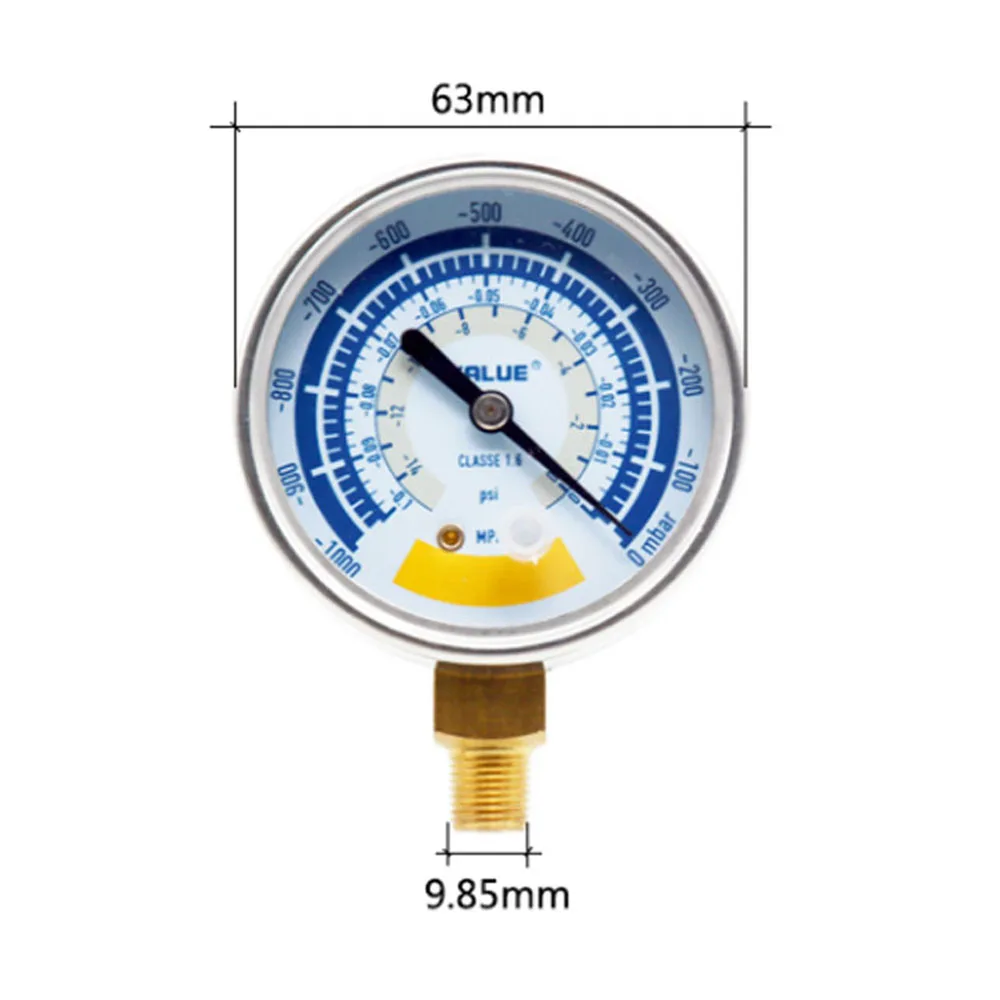 63mm 진공 게이지 압력 게이지 진공 펌프 용 정확한 공기 게이지 장비 0-14psi 다이얼 디스플레이 G1/8in 커넥터