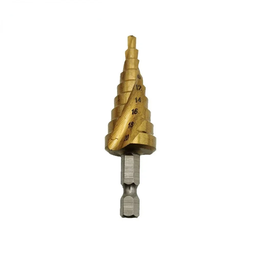 3Pcs HSS Spiral Groove twise Step Cone Drill Bit Set Flute Pagoda Metal Hole Cutter Titanium Coated Wood Drill 4-12/20/32mm