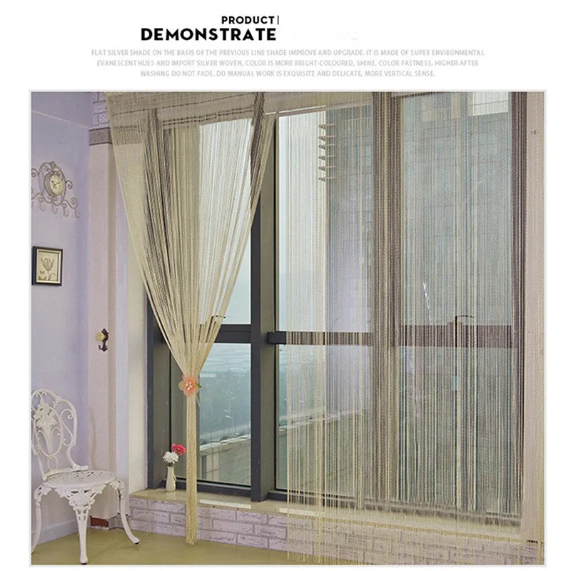 Party Decorations String Curtain Flash Line Shiny Tassel Strings Door Window Decorective Divider Curtain Valance Home Door Treatments Decoration