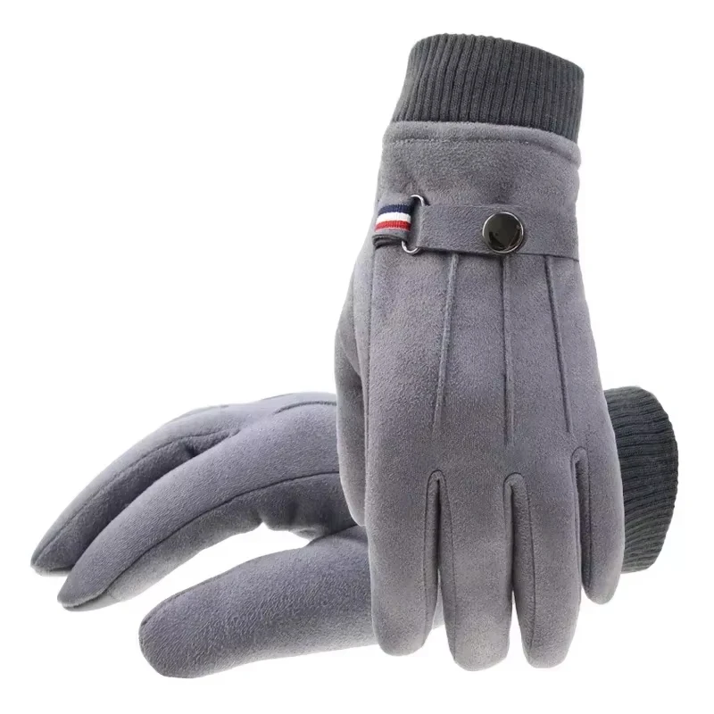 Men's Winter Suede Warm Military-Style Touchscreen Gloves