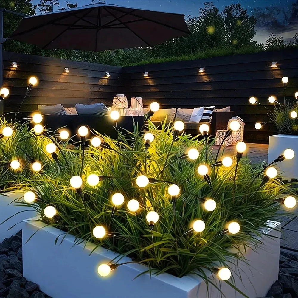 Description Picture 2 of item1PC 8 LED Solar Garden Lights Powered Firefly Lights Outdoor Waterproof Vibrant Garden Lights for Patio Pathway Decoration