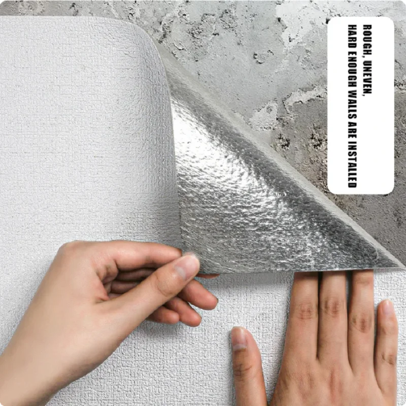 1.5ft&sup2;/Roll Foam Linen Wall Stickers Moisture-proof Vinyl Self-adhesive Wallpapers Baby Living Room DIY Home Decoration Stickers